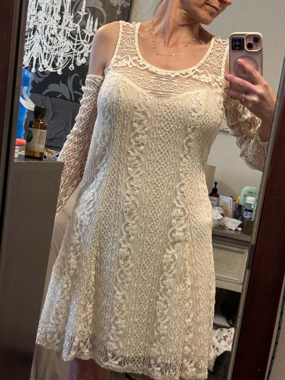 P1: Hollister, small wedding, graduation lace, beige fun cute y2k